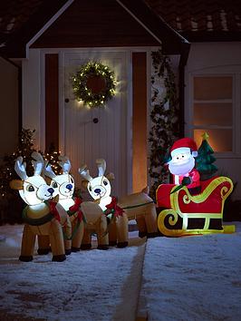 Product photograph of Lit Santa Sleigh Inflatable Outdoor Christmas Decoration from very.co.uk