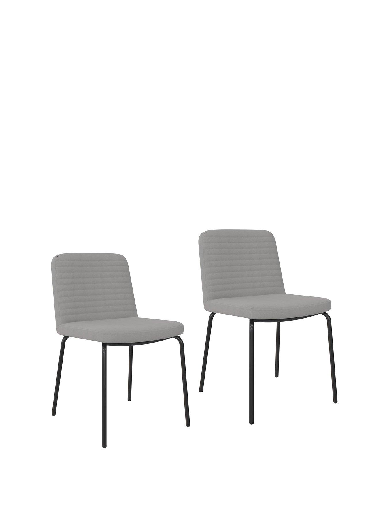 Product photograph of Queer Eye Corey Pair Of Dining Chairs - Grey from very.co.uk