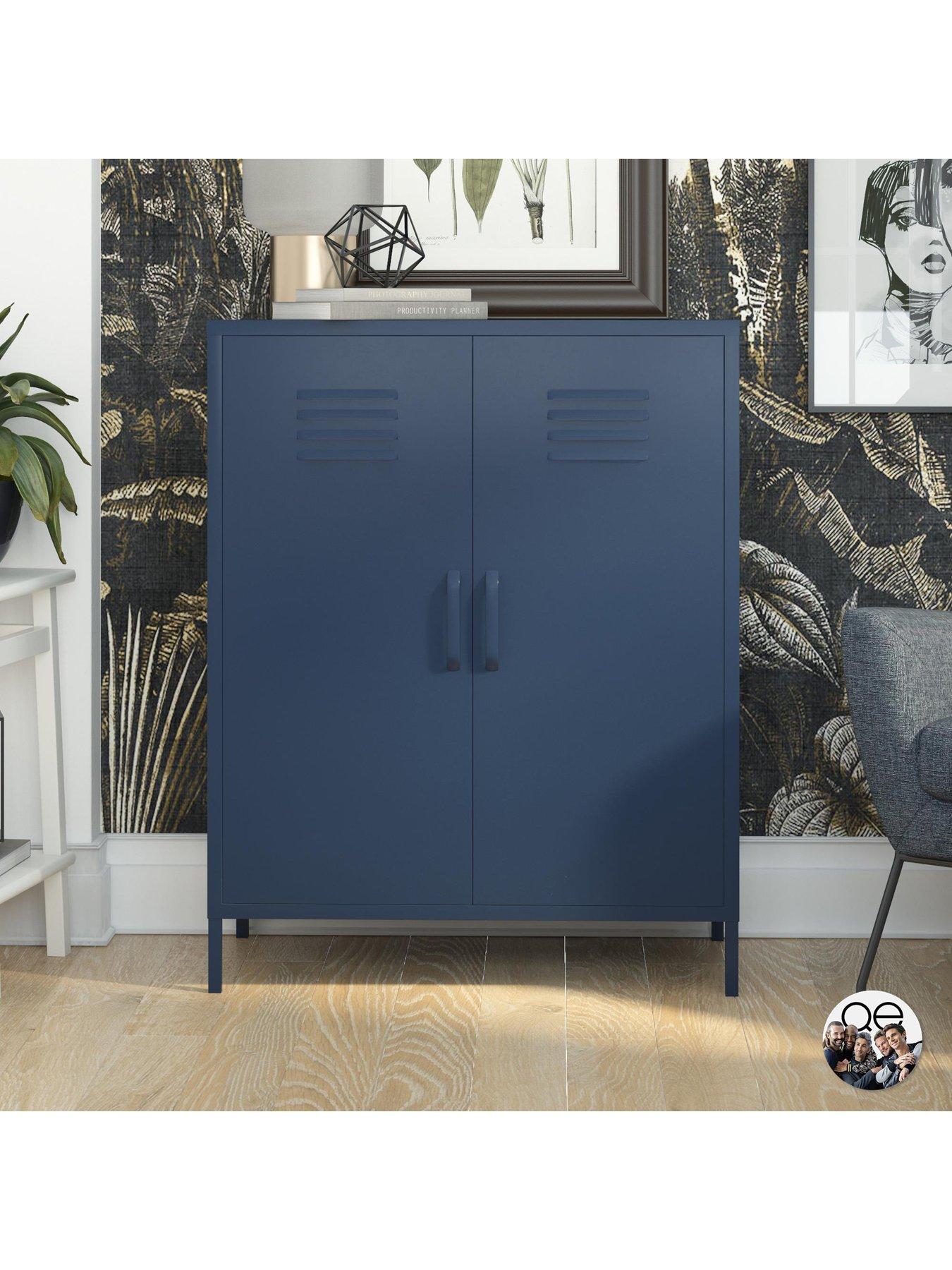 Dorel Home Bradford 2 Door Metal Storage Cabinet - Navy
