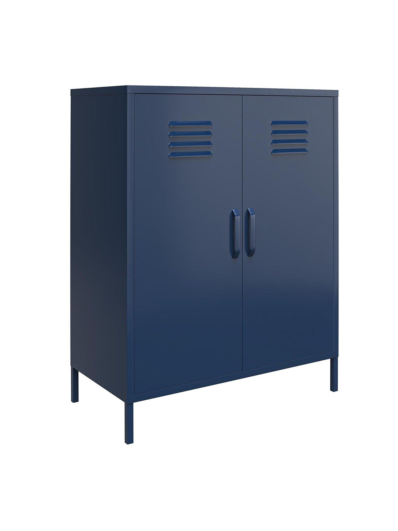 Image 5 of 6 of Dorel Home Bradford 2 Door Metal Storage Cabinet - Navy