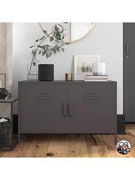 Product photograph of Dorel Home Bradford 2 Door Metal Accent Cabinet from very.co.uk