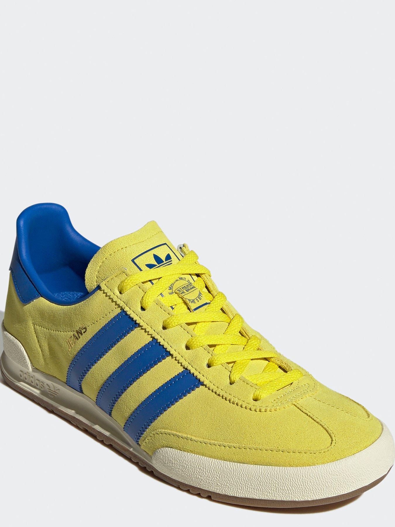 Maryanne Jones whisky Calígrafo adidas Originals Jeans Trainers - Yellow/Blue | very.co.uk