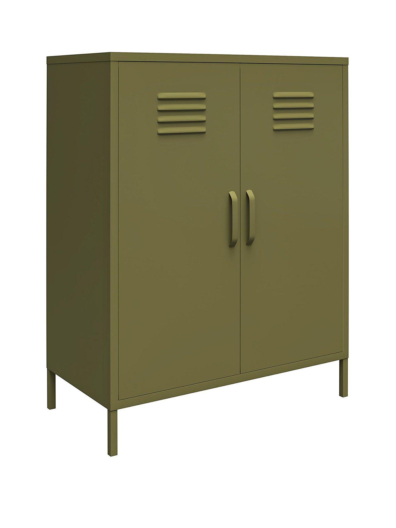 Image 2 of 6 of Dorel Home Bradford 2 Door Metal Storage Cabinet - Green