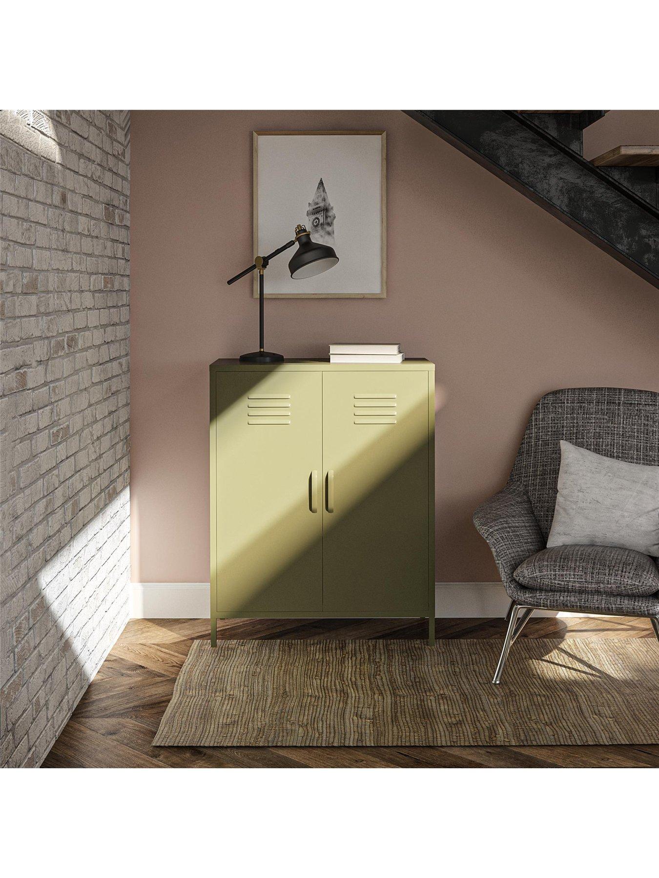 Image 3 of 6 of Dorel Home Bradford 2 Door Metal Storage Cabinet - Green
