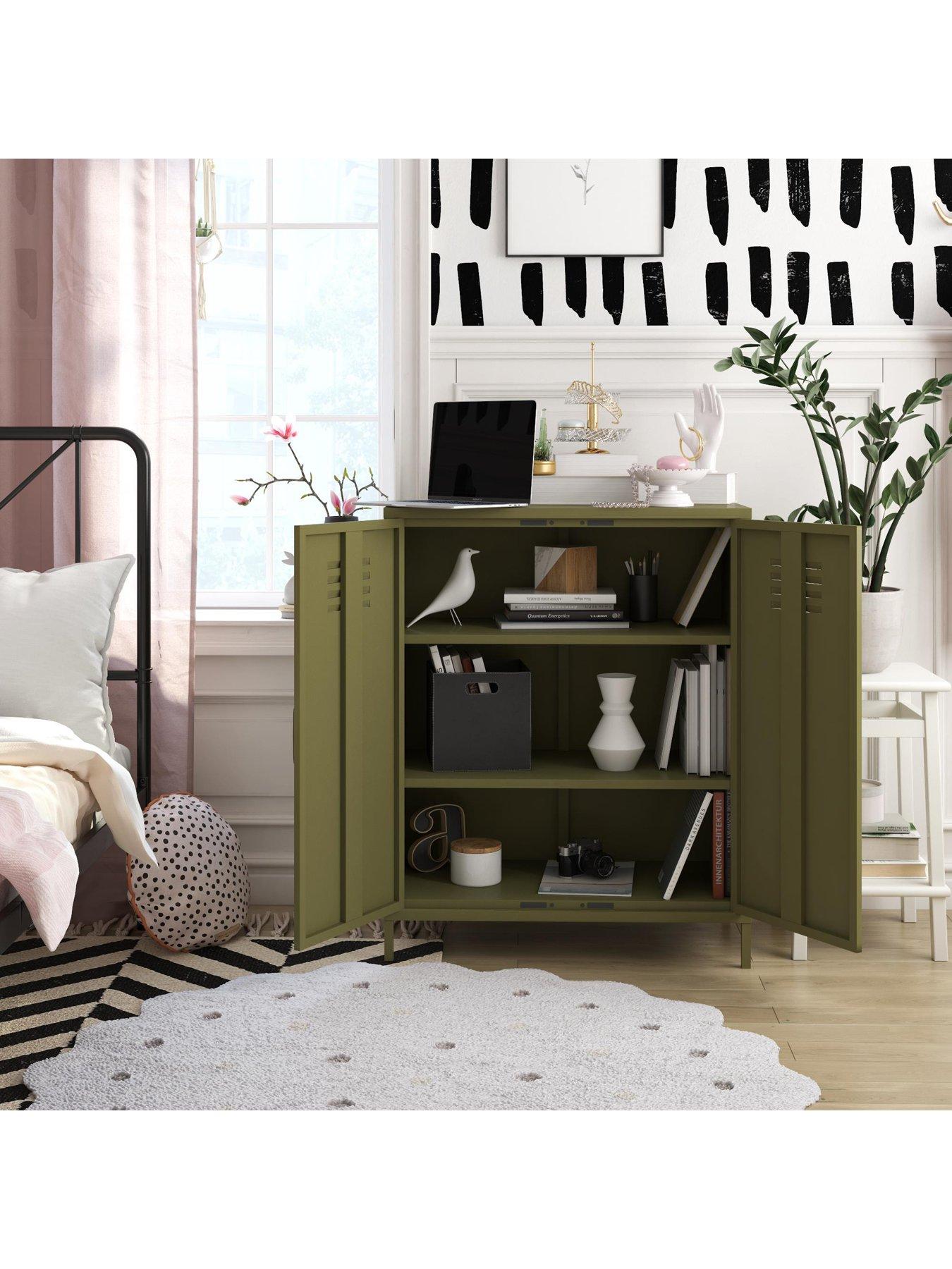 Image 4 of 6 of Dorel Home Bradford 2 Door Metal Storage Cabinet - Green
