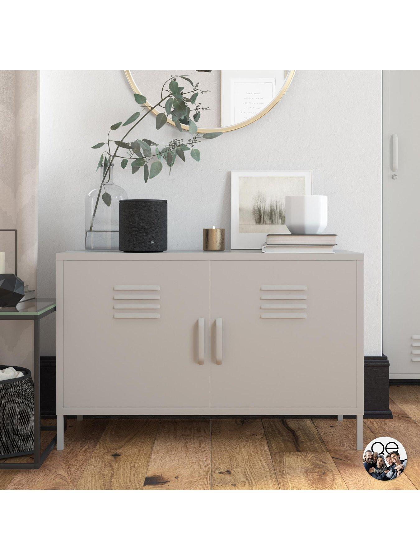 undefined Bradford 2 Door Metal Accent Cabinet - Taupe