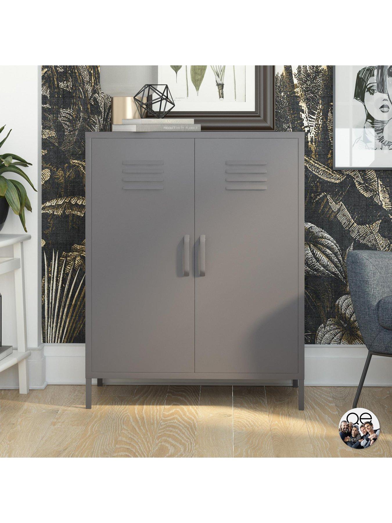 Dorel Home Bradford 2 Door Metal Storage Cabinet - Grey
