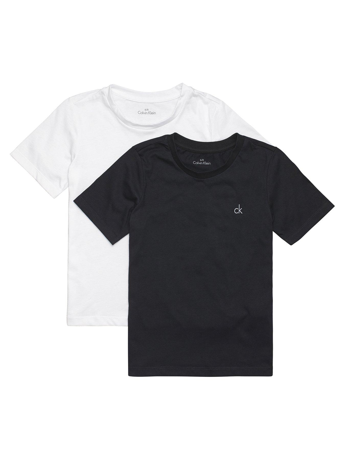 Calvin Klein Boys 2 Pack Short Sleeve Logo T-shirt - Black/white