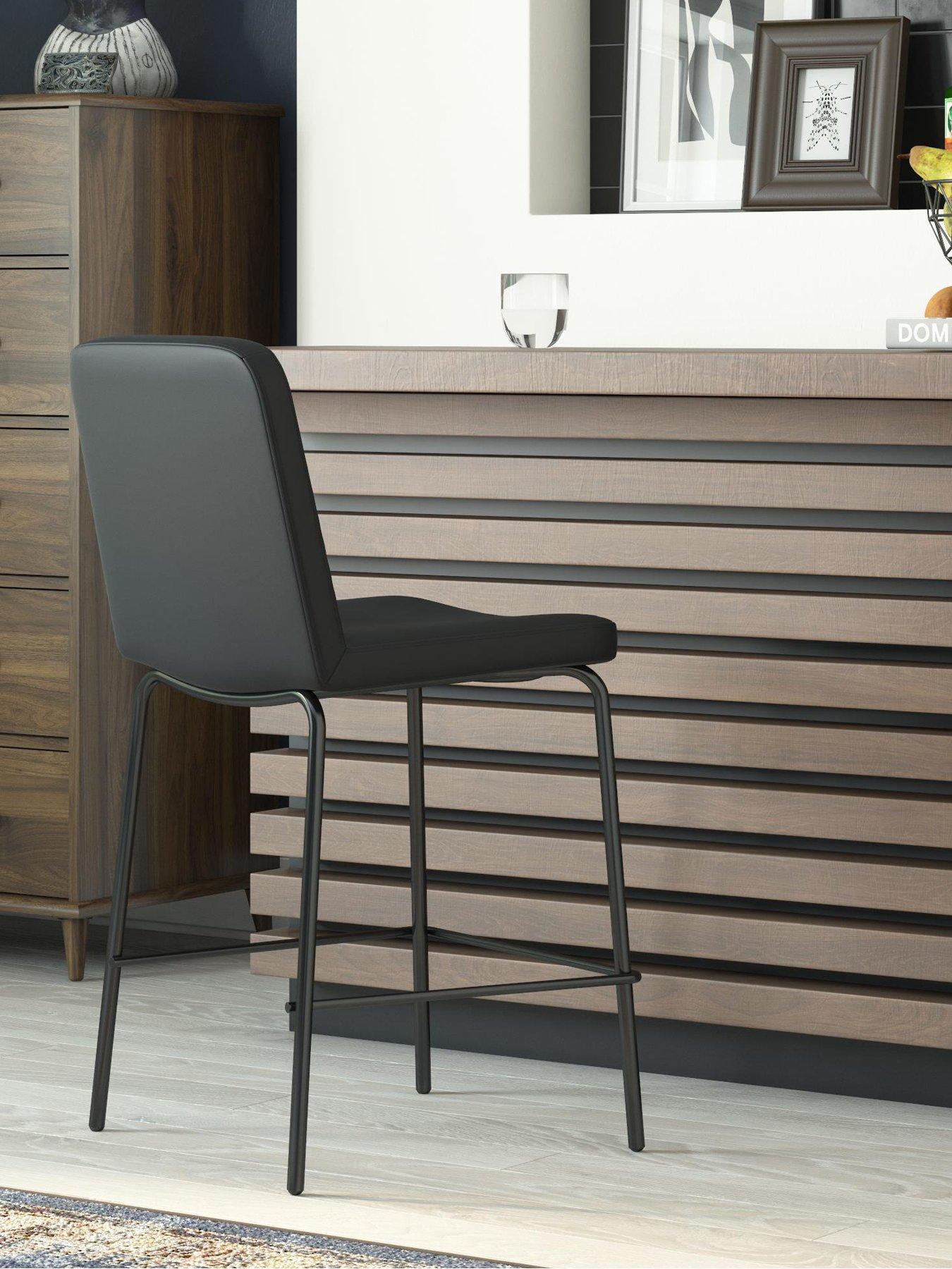 undefined Corey Counter Stool Black Faux Leather