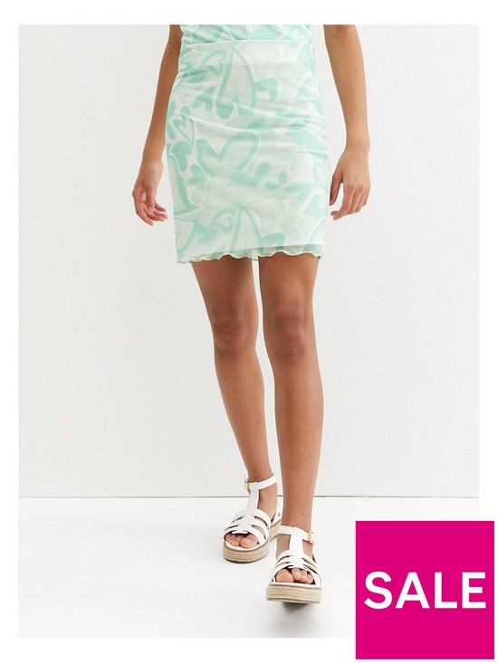 front image of new-look-915nbspgirls-heart-swirl-mesh-skirt--nbsplight-greennbsp