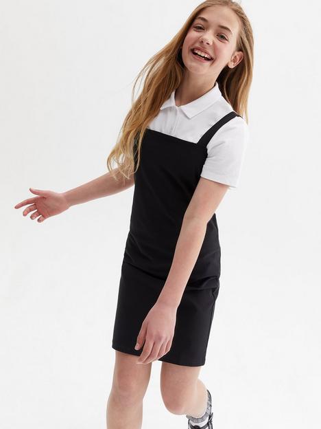 new-look-girls-black-2-in-1-pinafore-dress