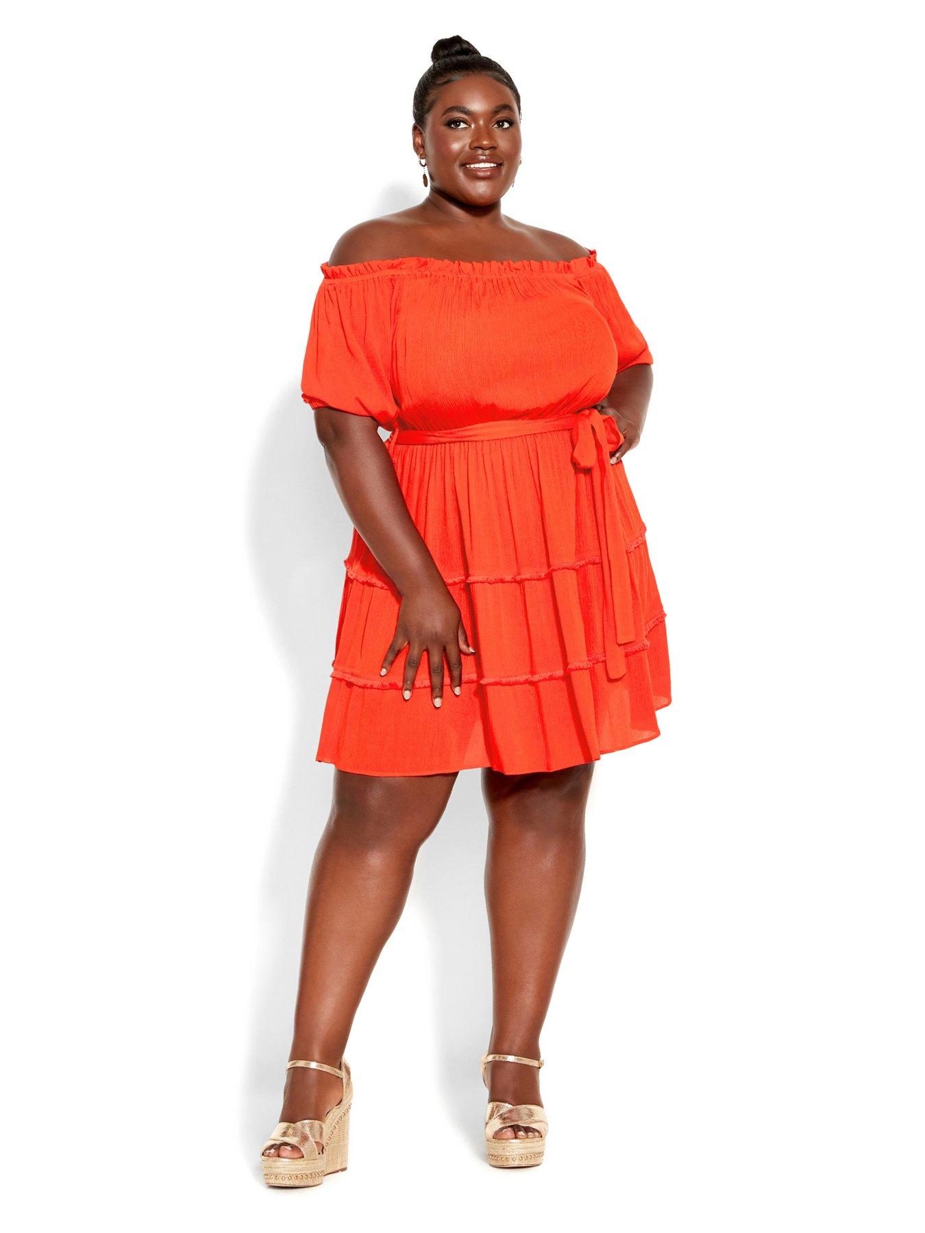 red a line dress plus size