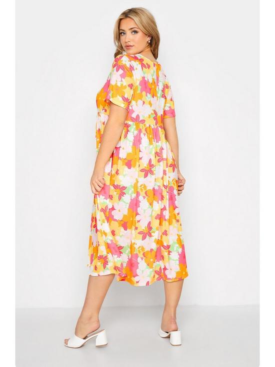 stillFront image of yours-clothing-bright-floral-tshirt-dress