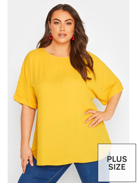 yours-clothing-angel-sleeve-blouse-yellow