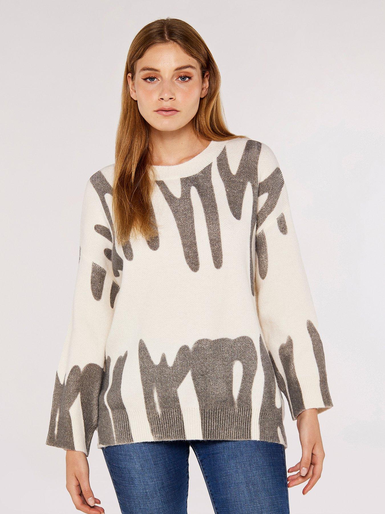 Apricot Graffiti Jumper - Cream/Black 