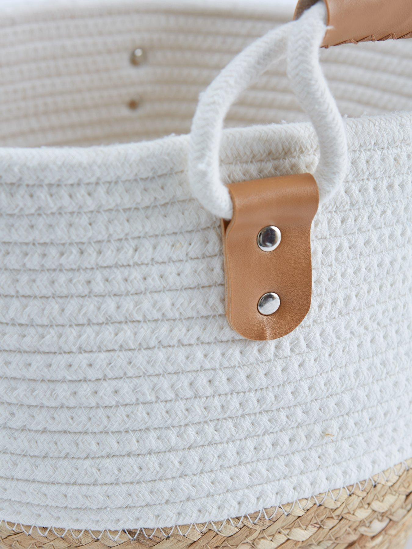 Image 4 of 5 of Very Home Set of 2 Round Cotton/Seagrass Storage Baskets&nbsp;