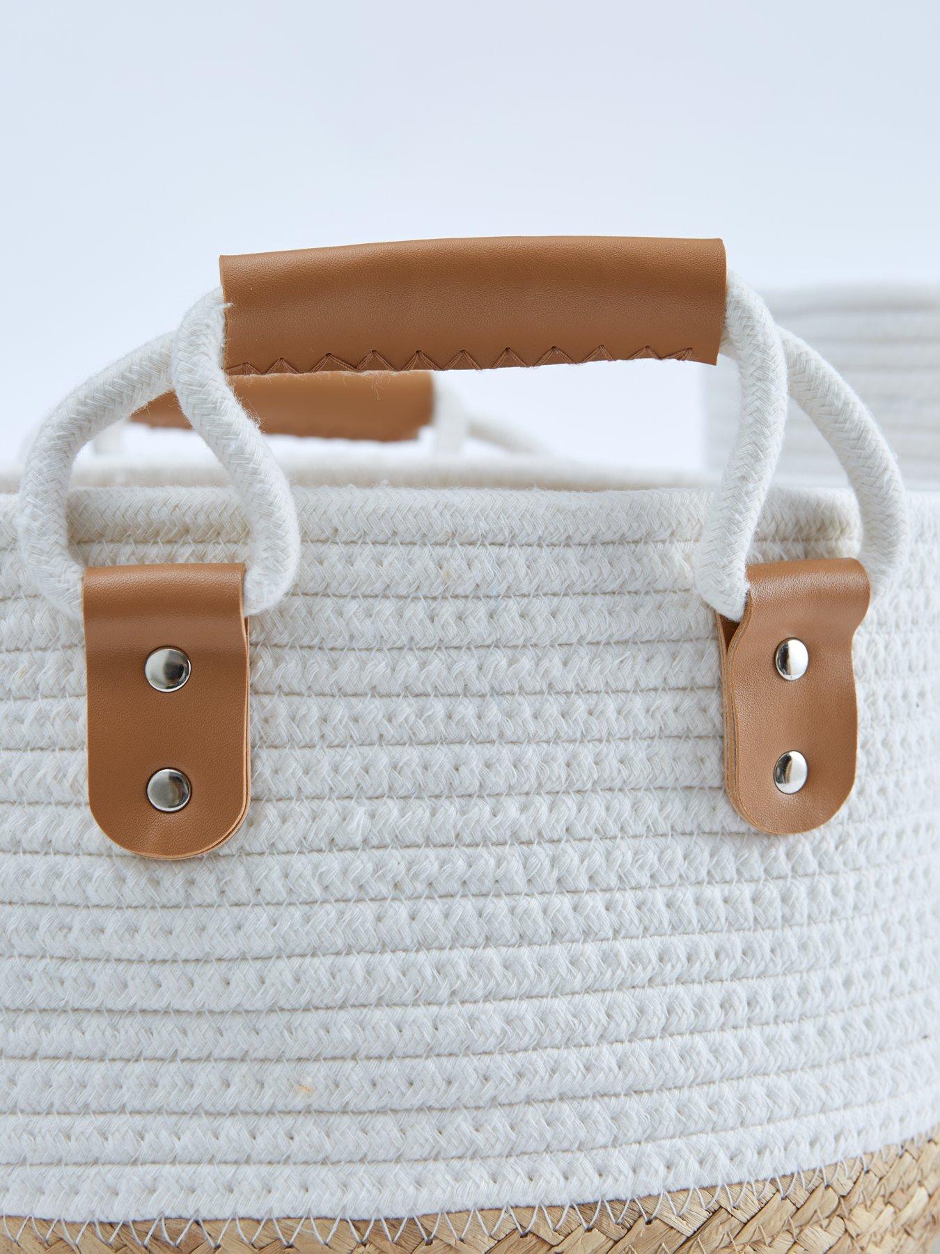 Image 5 of 5 of Very Home Set of 2 Round Cotton/Seagrass Storage Baskets&nbsp;