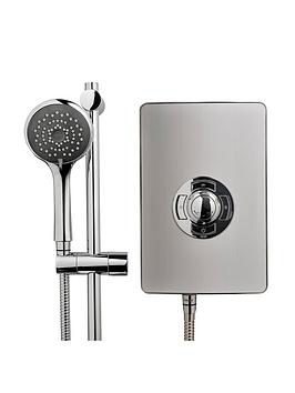 Product photograph of Triton Collection Ii 8 5kw Electric Shower - Brushed Steel from very.co.uk