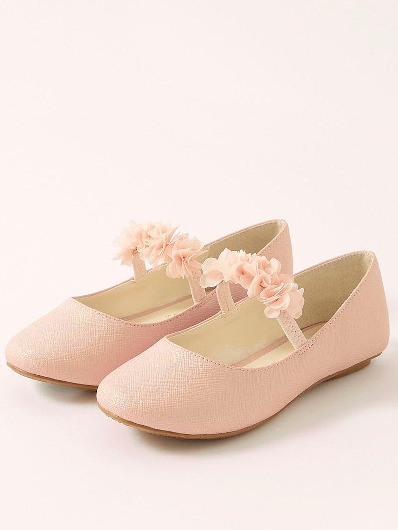 Monsoon Girls Corsage Ballerina Shoes - Pink