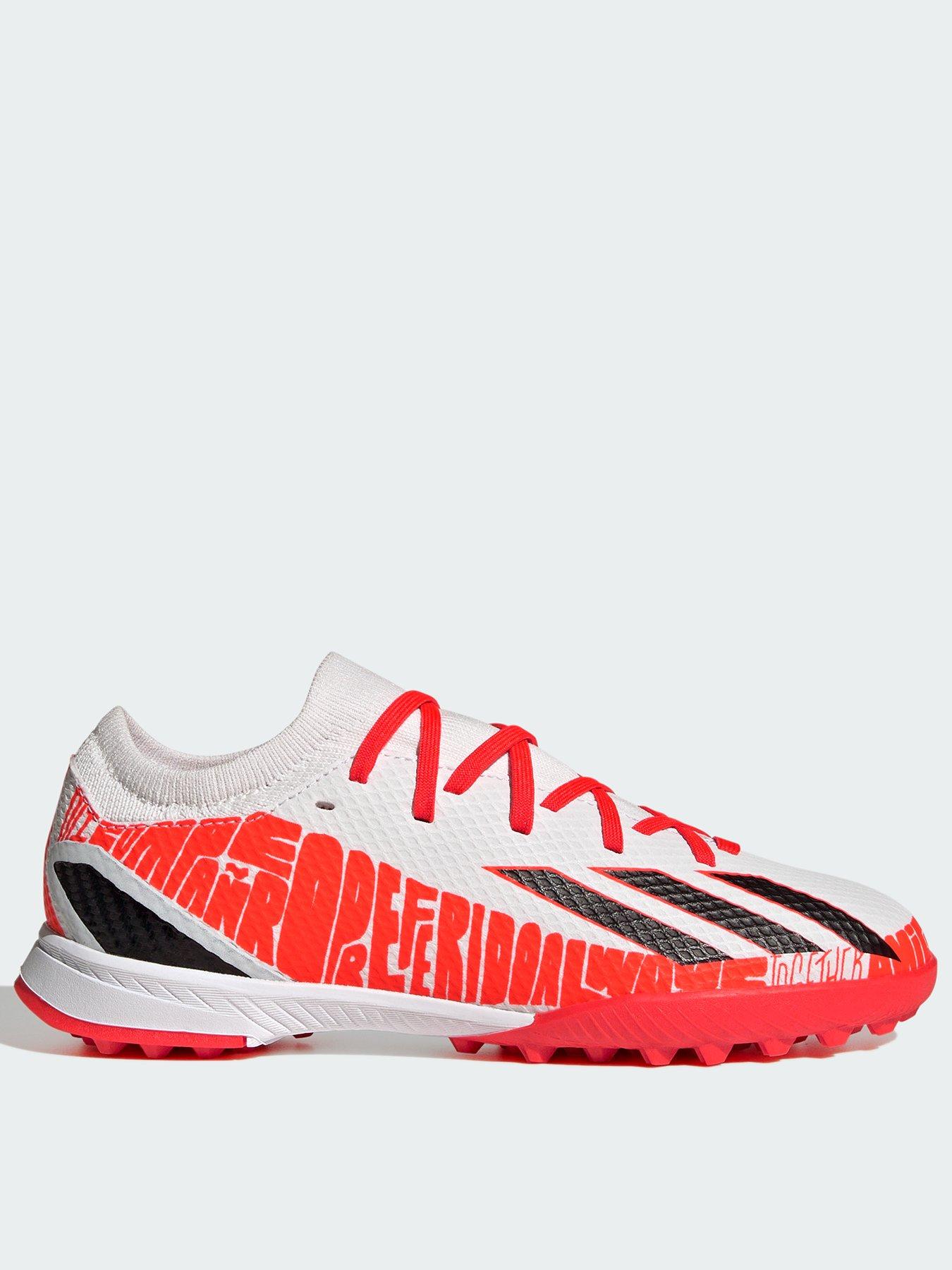 adidas Junior Messi x Speedportal.3 Astro Turf Boots - White | very.co.uk