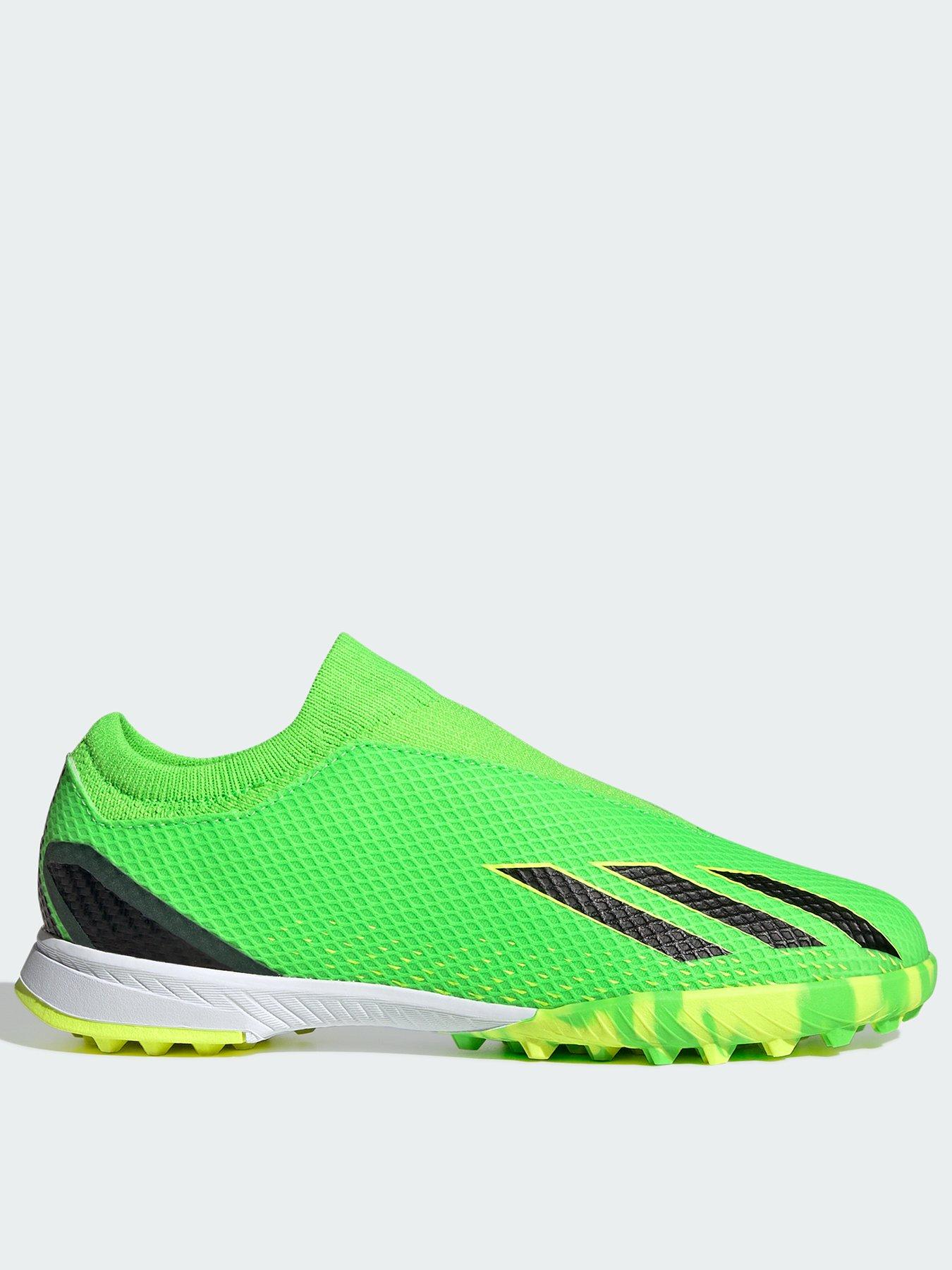 adidas Junior X Laceless Speed Form.3 Astro Turf Football Boots - Green |  very.co.uk