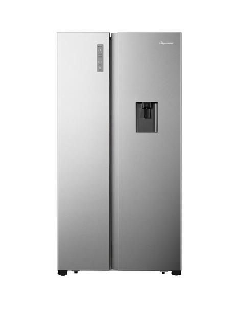 fridgemaster-ms91521ffs-91cm-widenbsptotal-no-frost-american-style-fridge-freezer-silver