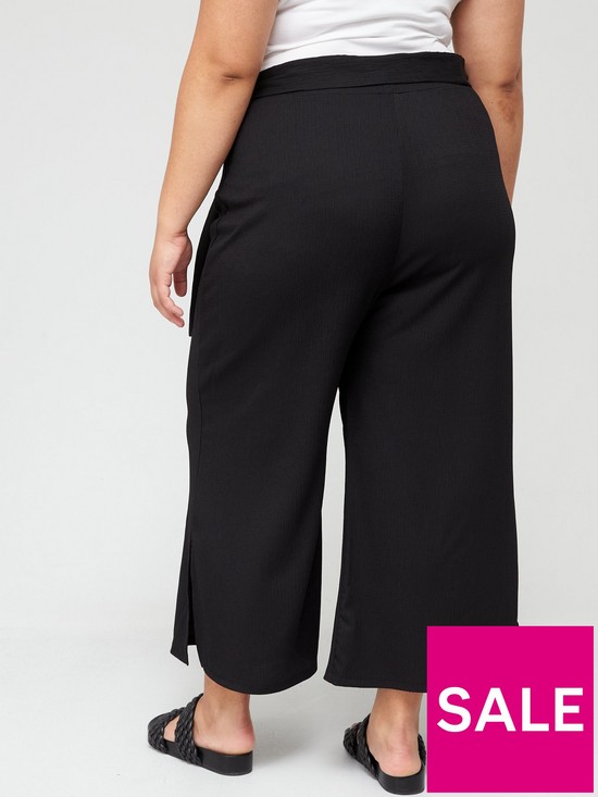 stillFront image of v-by-very-curve-culotte-belted-trouser-black
