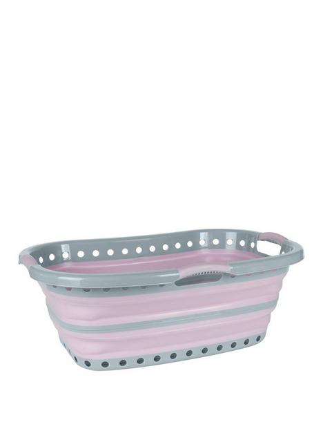 russell-hobbs-collapsible-hip-hugger-laundry-basket-37-litre-pink