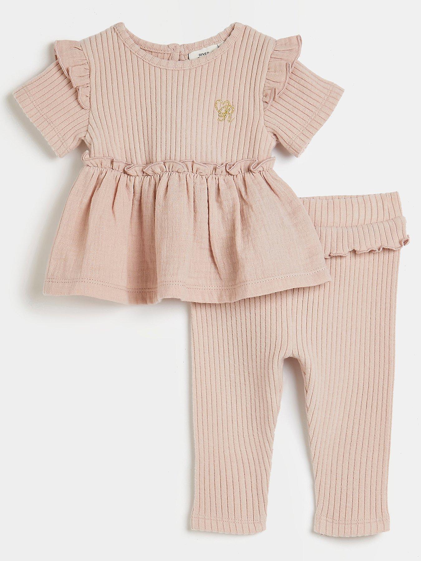 River Island Baby Baby Girls Peplum Top and Legging setPink very.co.uk