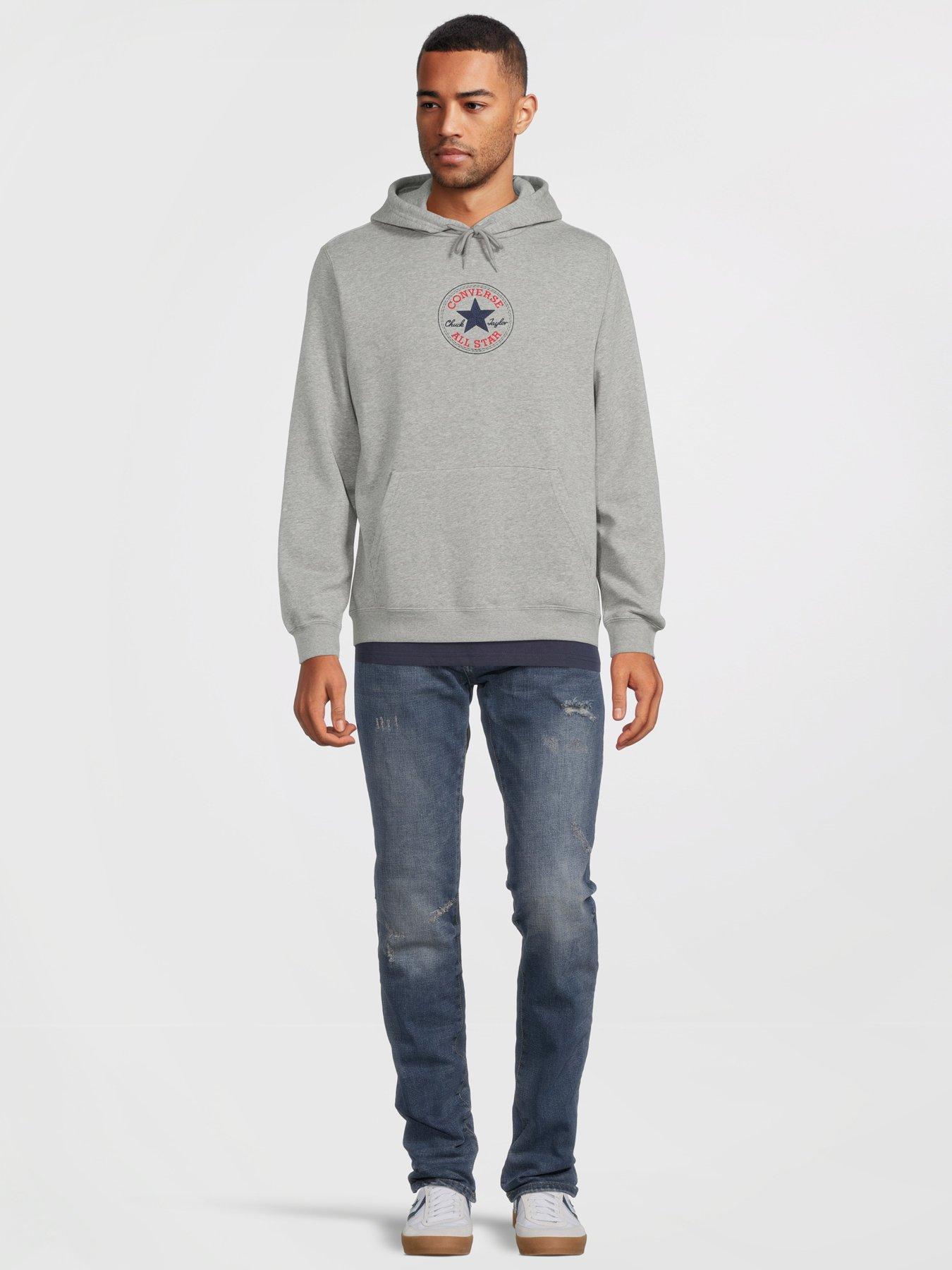 Mens grey deals converse sweatshirt