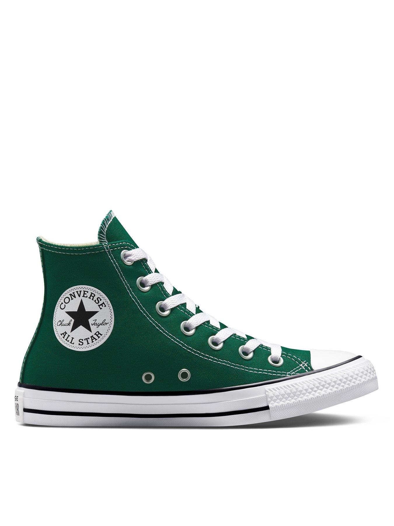 Converse Chuck Taylor All Star Canvas Hi - Dark Green/White | very.co.uk