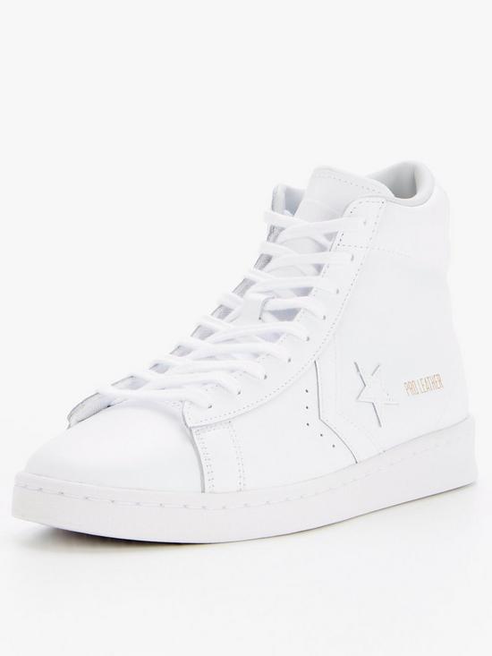 stillFront image of converse-pro-leather-hi-top-plimsolls-white