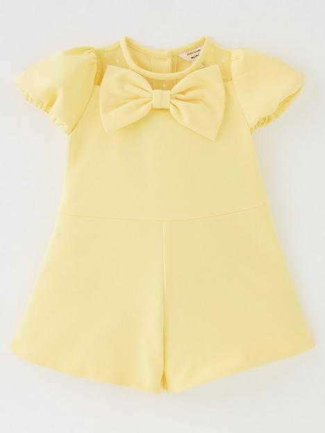 river-island-mini-mini-girls-bow-playsuit-yellow