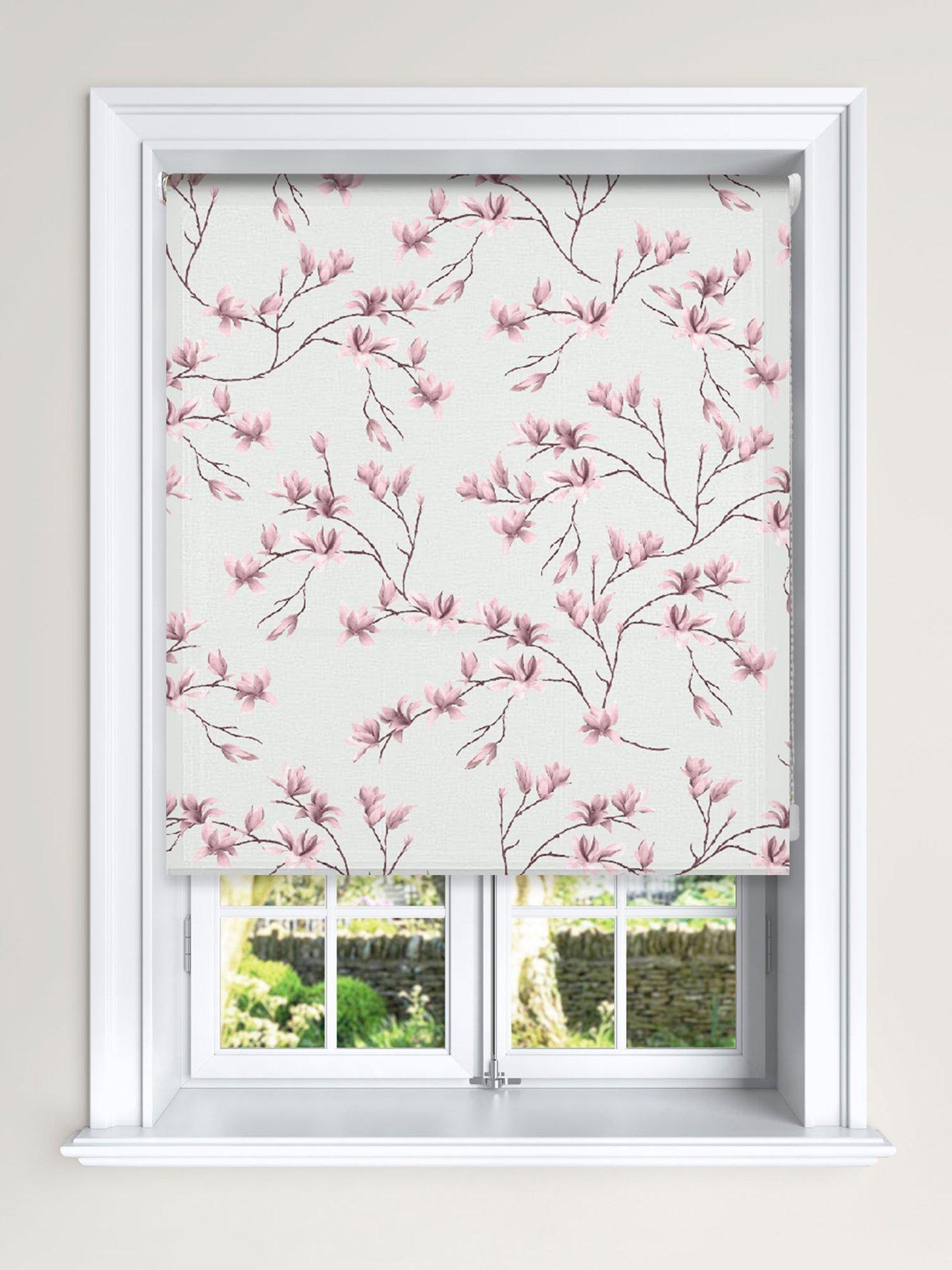 Product photograph of Magnolia Printed Blackout Roller Blind from very.co.uk