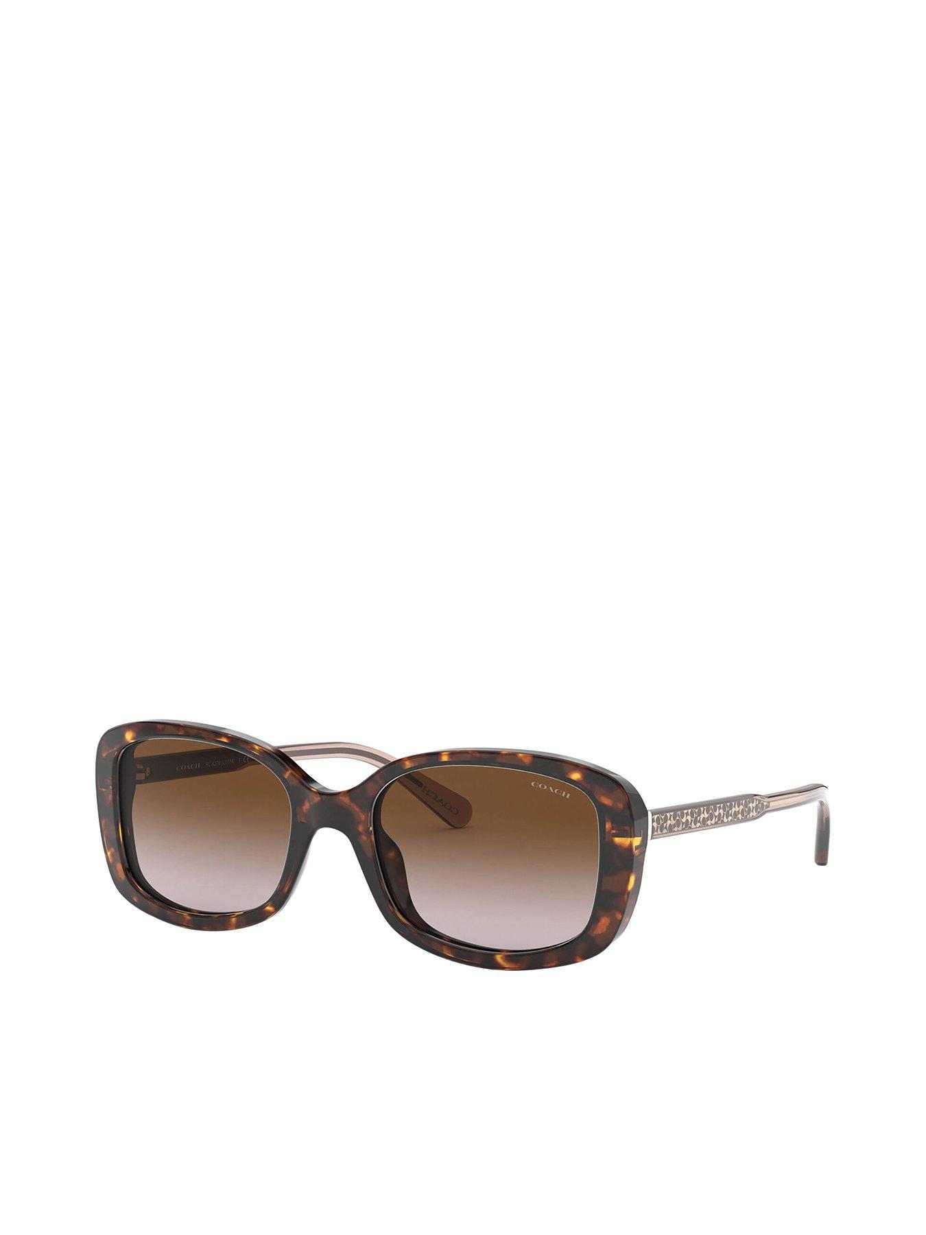 COACH Dark Tortoise Rectangle Sunglasses