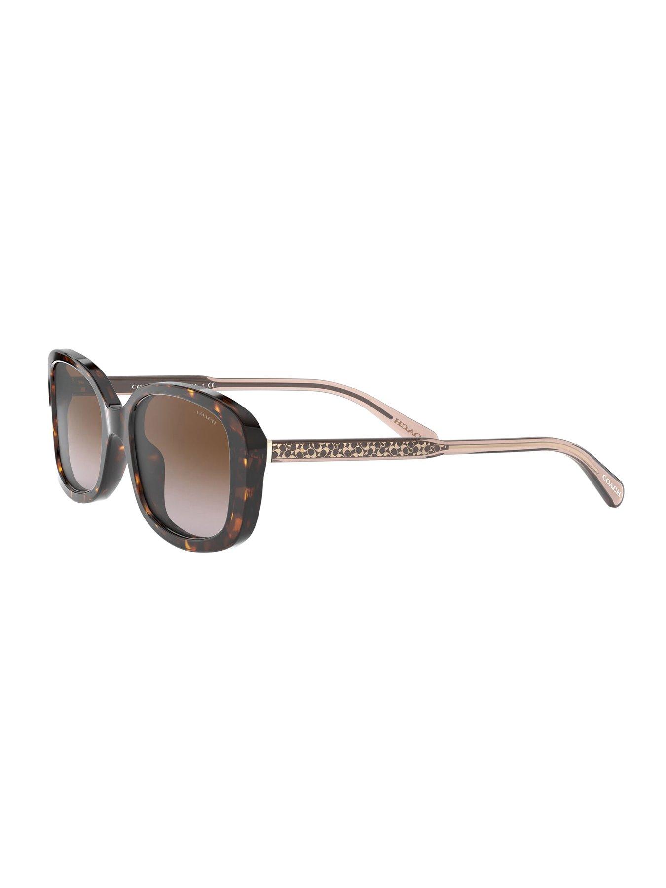 Image 4 of 4 of COACH Dark Tortoise Rectangle Sunglasses