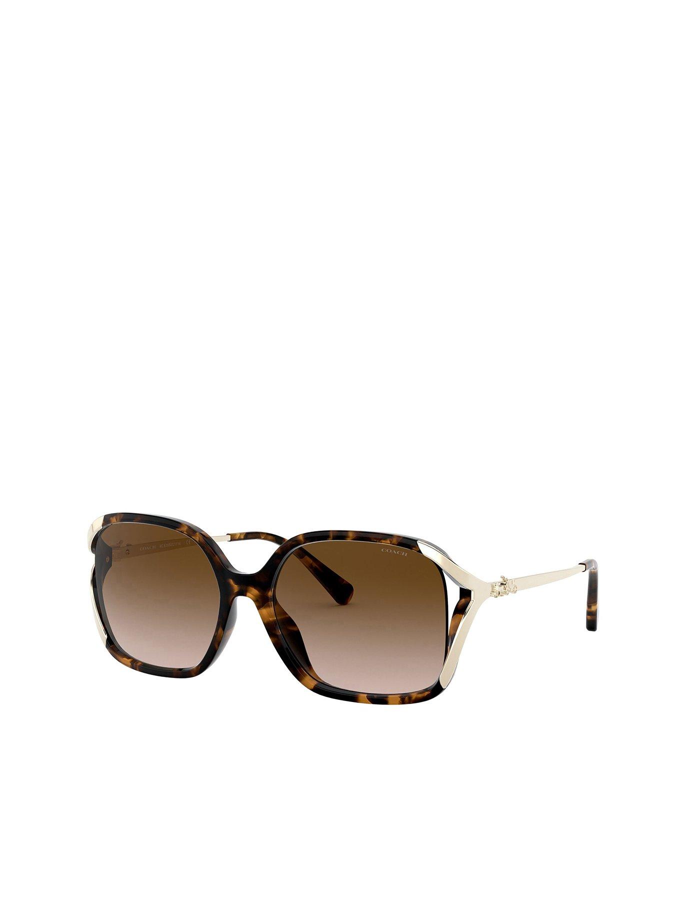 COACH Dark Tortoise Square Sunglasses