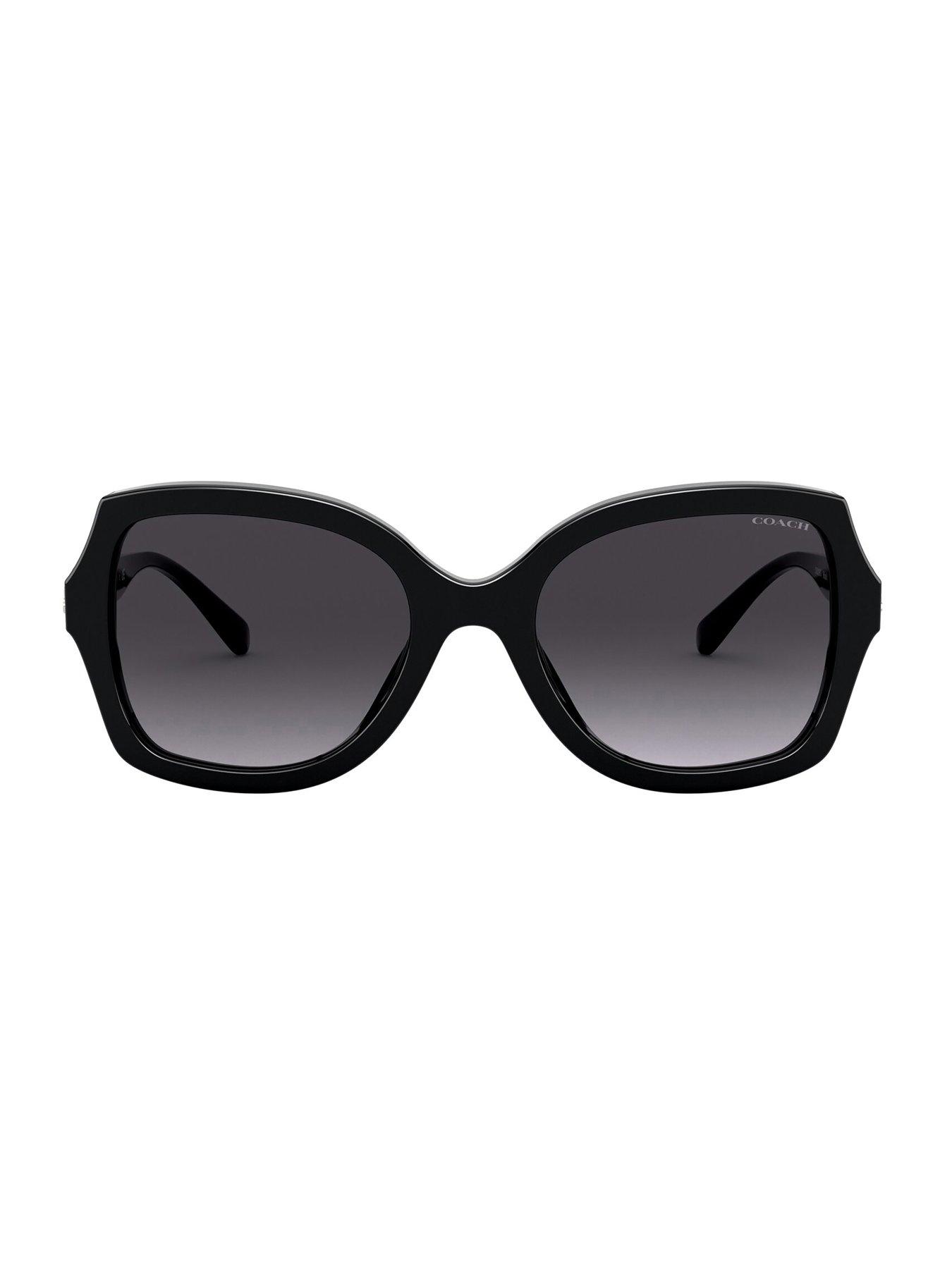 Image 2 of 4 of COACH Coach 0hc8295 Square Sunglasses Black Frame With Dark Grey Gradient Lens