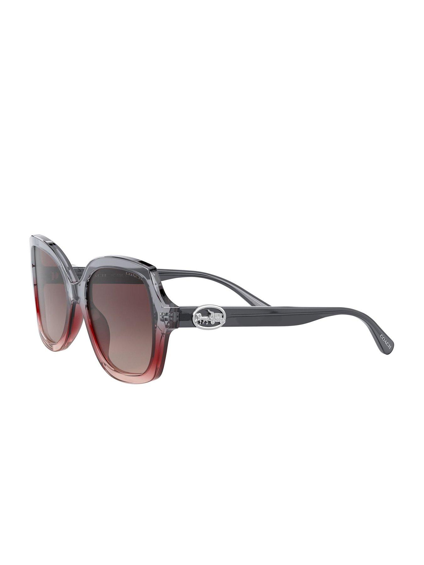 Image 4 of 4 of COACH Grey Burgundy Square Sunglasses