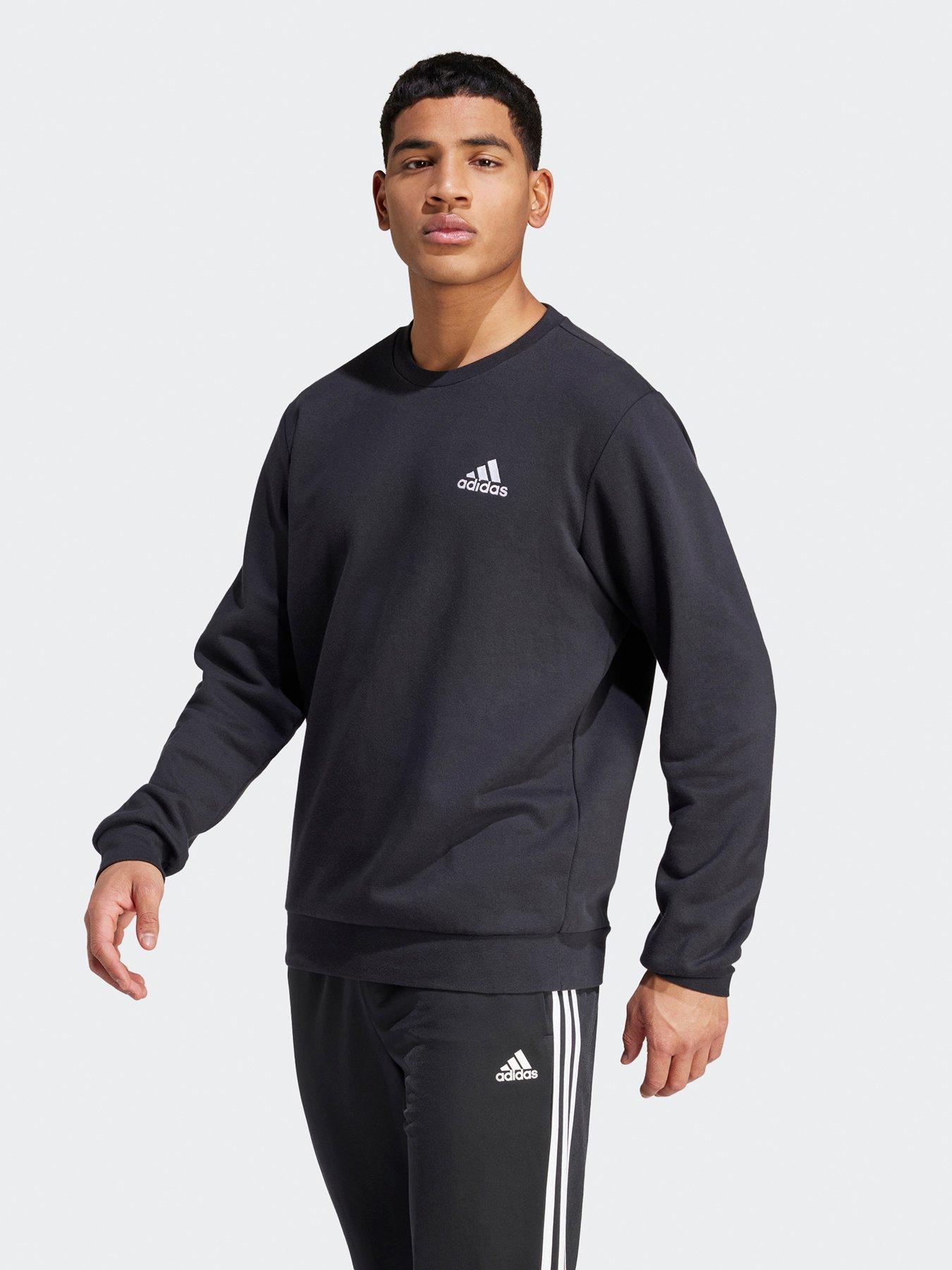 undefined Mens Feel Cozy Crew Sweat - Black/White