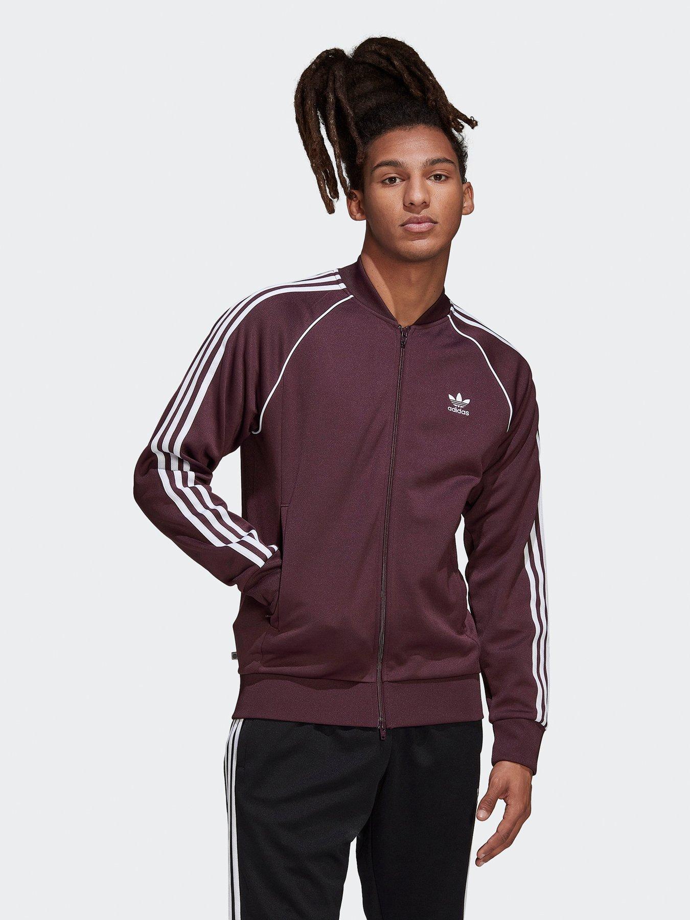 adidas Originals SST Tracksuit Jacket - Maroon | very.co.uk