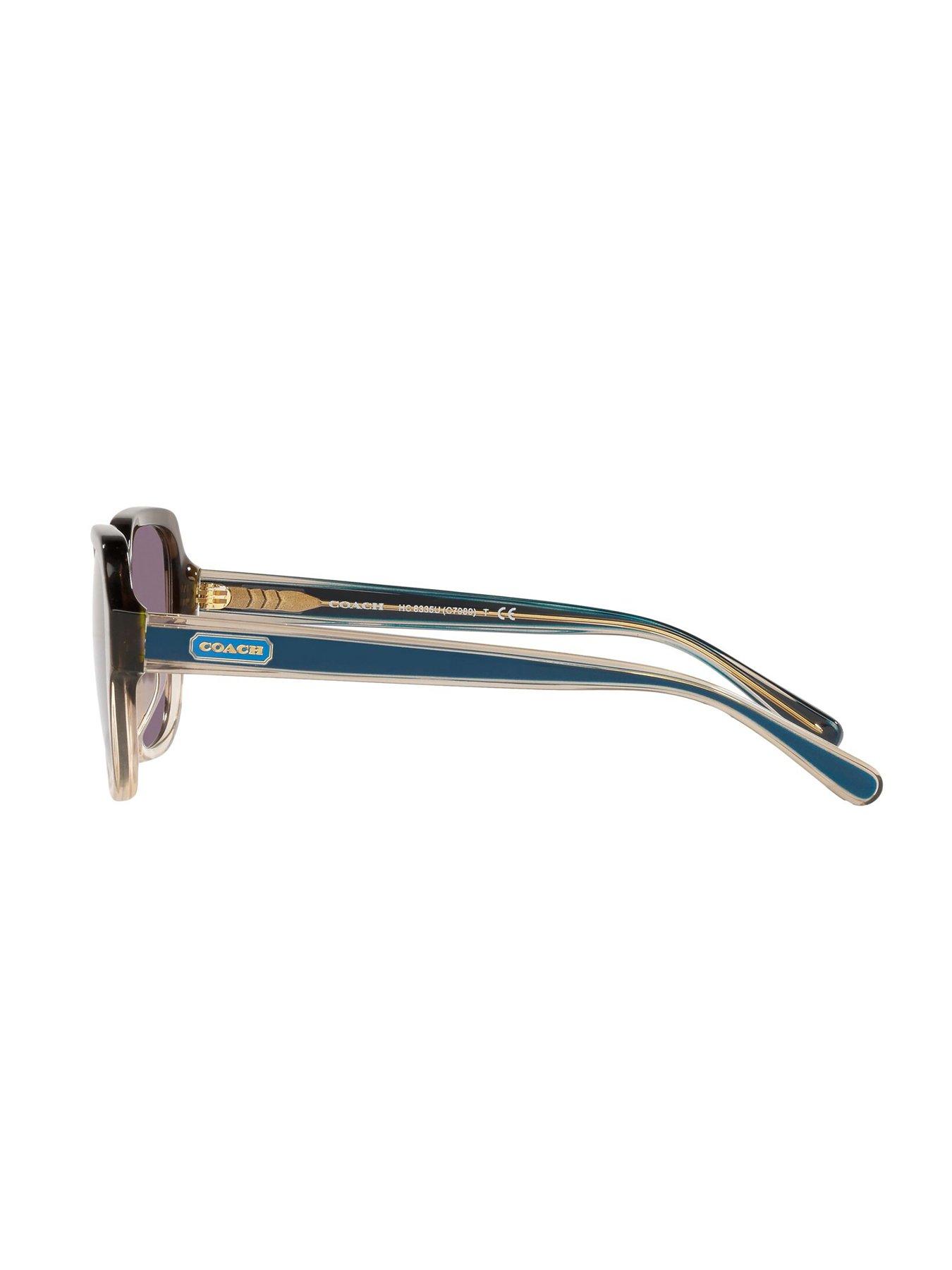 Image 3 of 4 of COACH Transparent Brown Rectangle Sunglasses