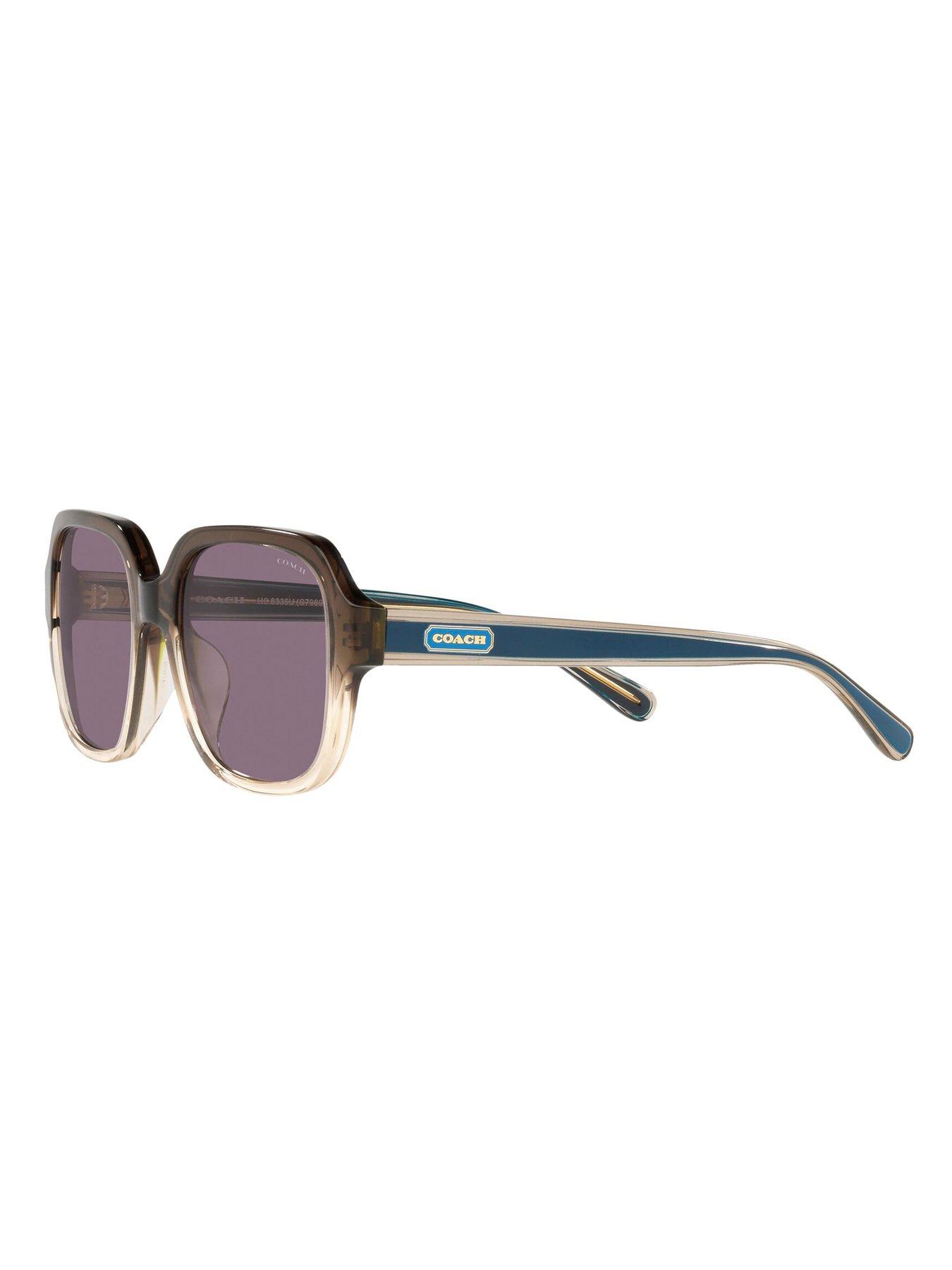 Image 4 of 4 of COACH Transparent Brown Rectangle Sunglasses