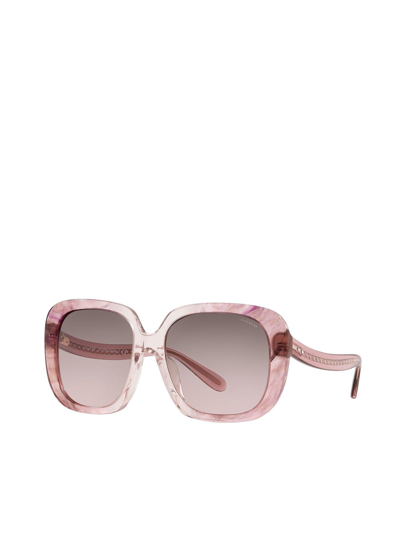 Transparent Pink Square Sunglasses