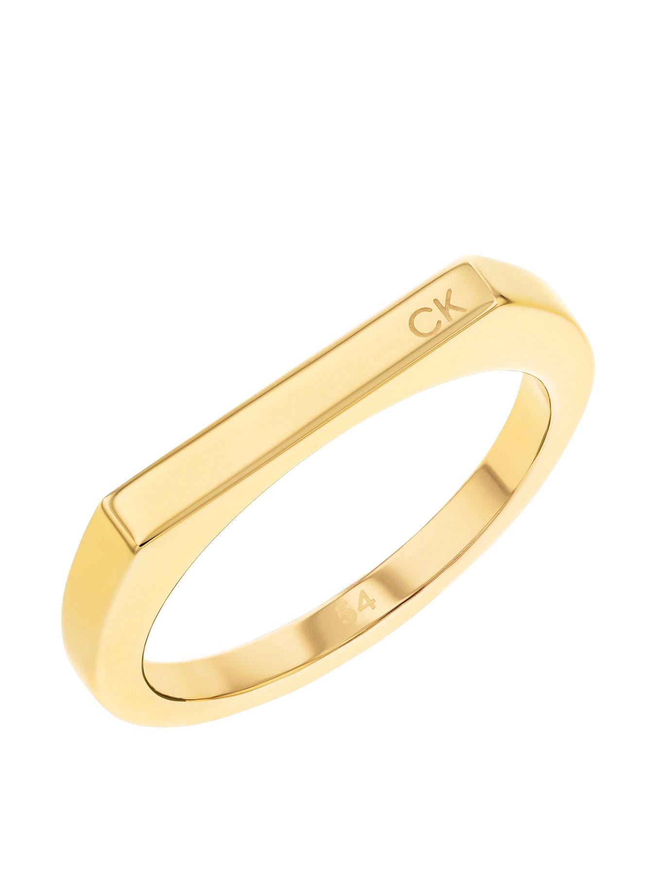 Product photograph of Calvin Klein Faceted Ladies Ring from very.co.uk