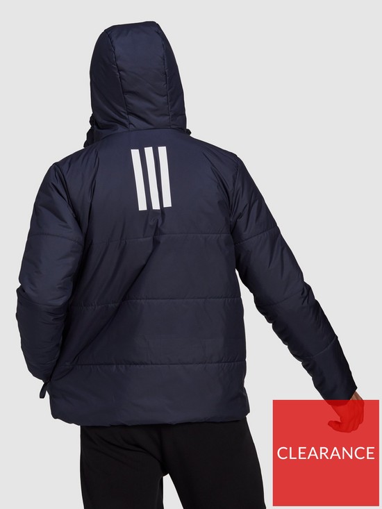 stillFront image of adidas-sportswear-bsc-3-stripes-hooded-insulated-jacket-navy