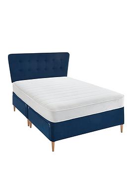 Product photograph of Airsprung Astrid Comfort Divan With Storage Options And Headboard - Navy from very.co.uk