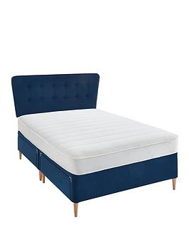 Product photograph of Airsprung Astrid Ortho Divan With Storage Options And Headboard - Navy from very.co.uk