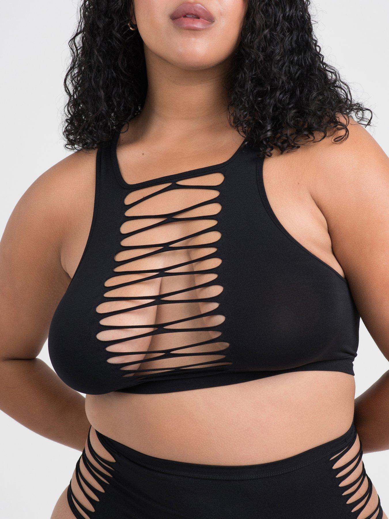 Lovehoney Plus Size Black Criss-cross Bra Set