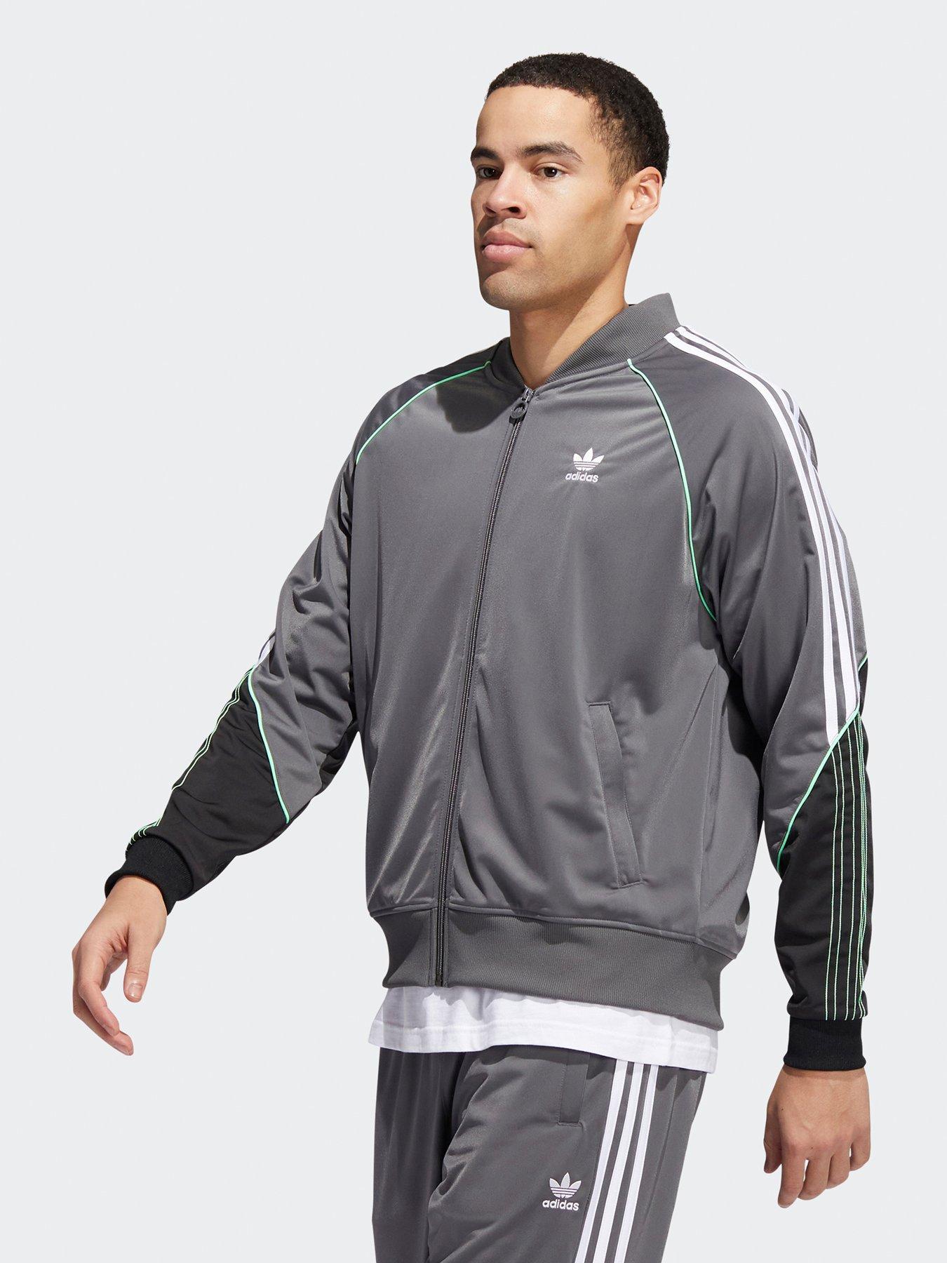 adidas Originals Tricot Sst Track Top - Grey/Black | very.co.uk